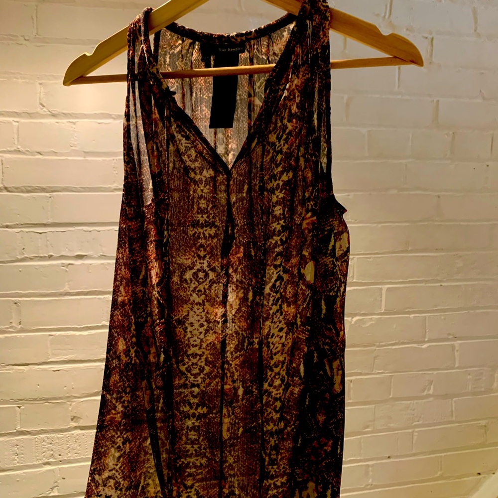 The Kooples Snakeskin Sleeveless Blouse